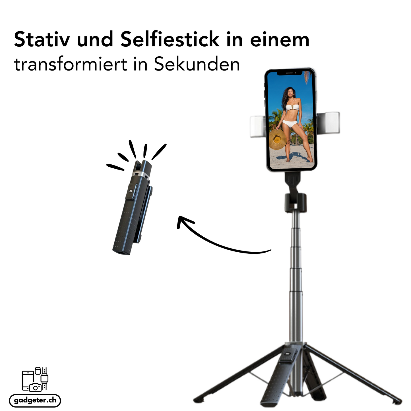 2in1 Bluetooth LED Selfie-Stick/Stativ