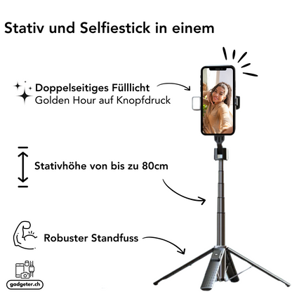 2in1 Bluetooth LED Selfie-Stick/Stativ