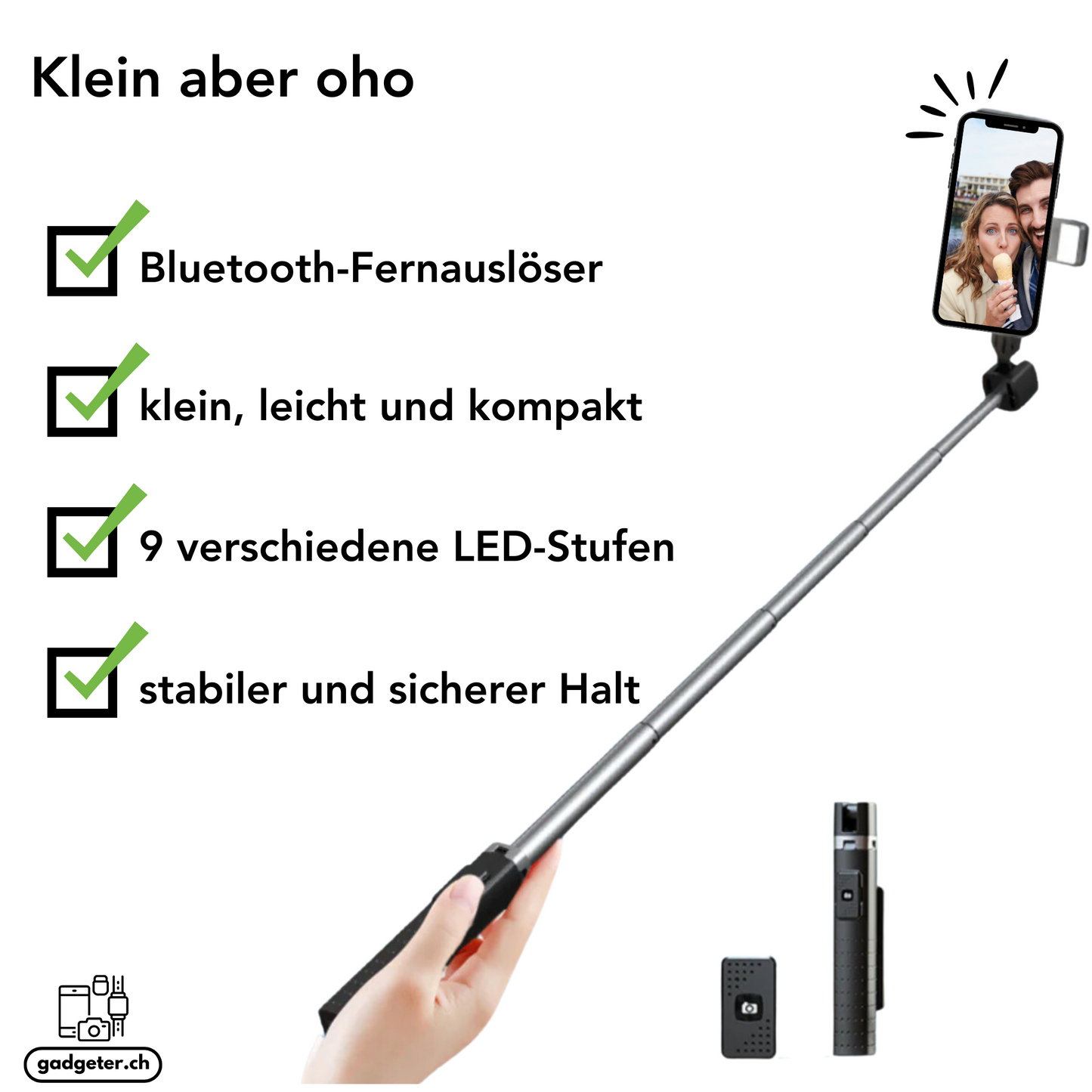 2in1 Bluetooth LED Selfie-Stick/Stativ