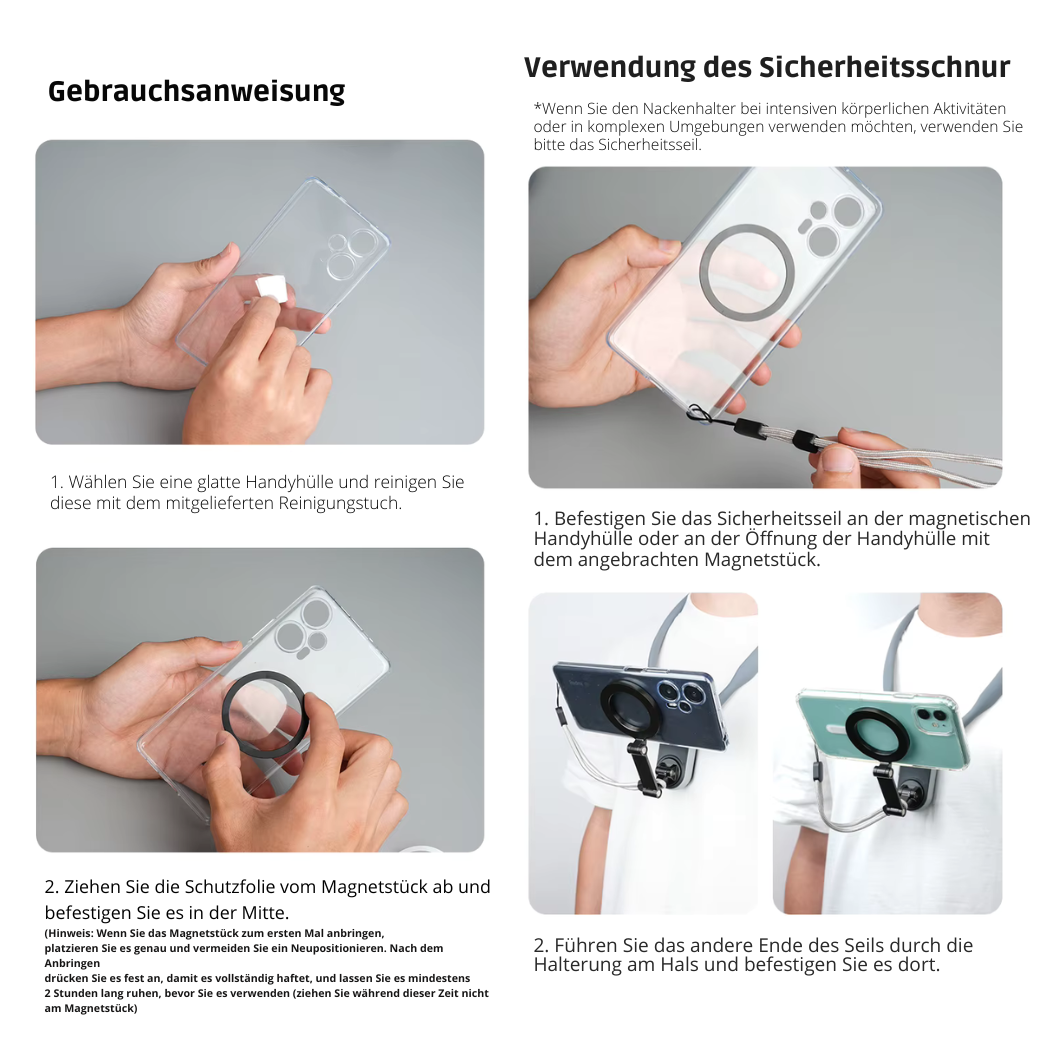 Telesin™ Neckmount - Hals/Nacken Magnetische Halterung für Smartphones
