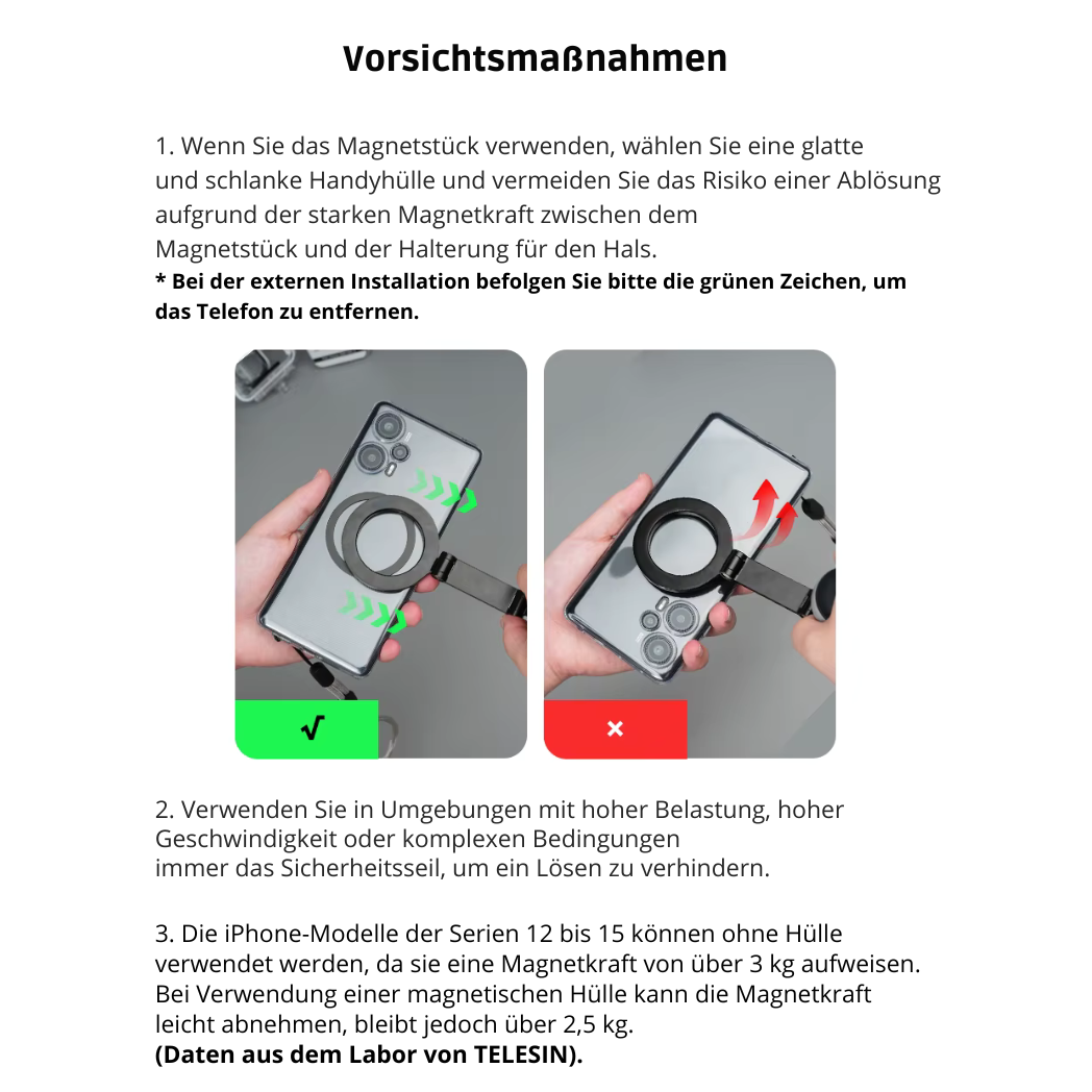 Telesin™ Neckmount - Hals/Nacken Magnetische Halterung für Smartphones