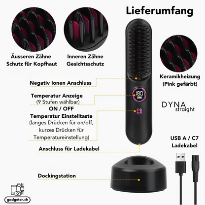 DynaStraight - Haarglätter und Bürstenkamm